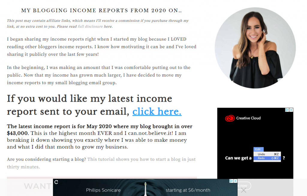 Sophia Lee Monthly Income Report