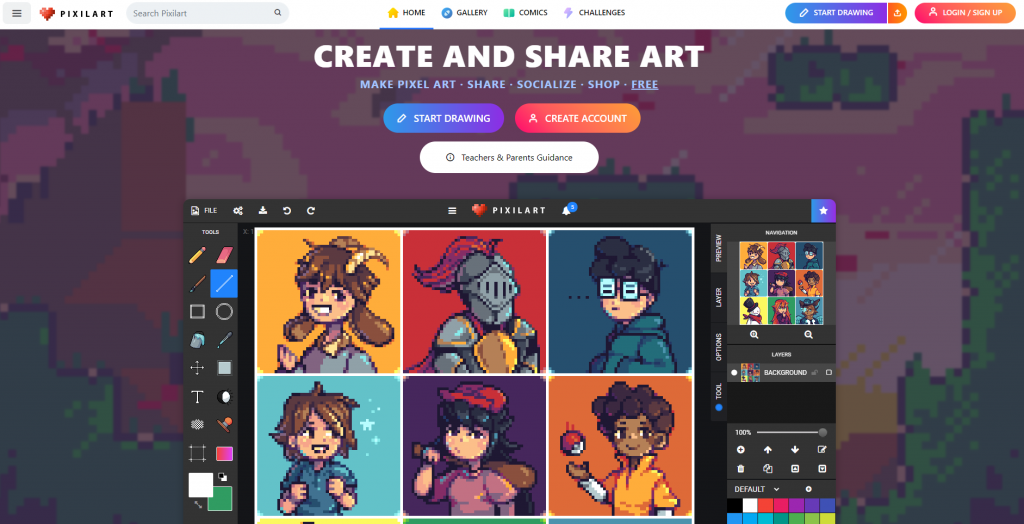 Get started with Pixel Art with pixilart.com